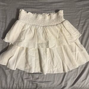 SHEIN White Tiered Mini Skirt